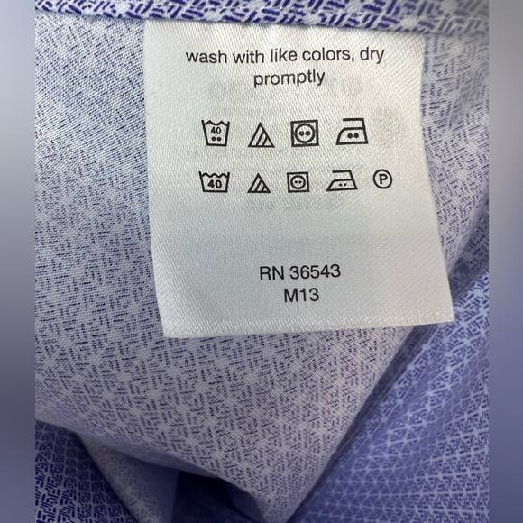 CALVIN KLEIN Infinite Non-Iron Slim-Fit Men’s Dress Shirt Size L Lavender - Picture 9 of 10